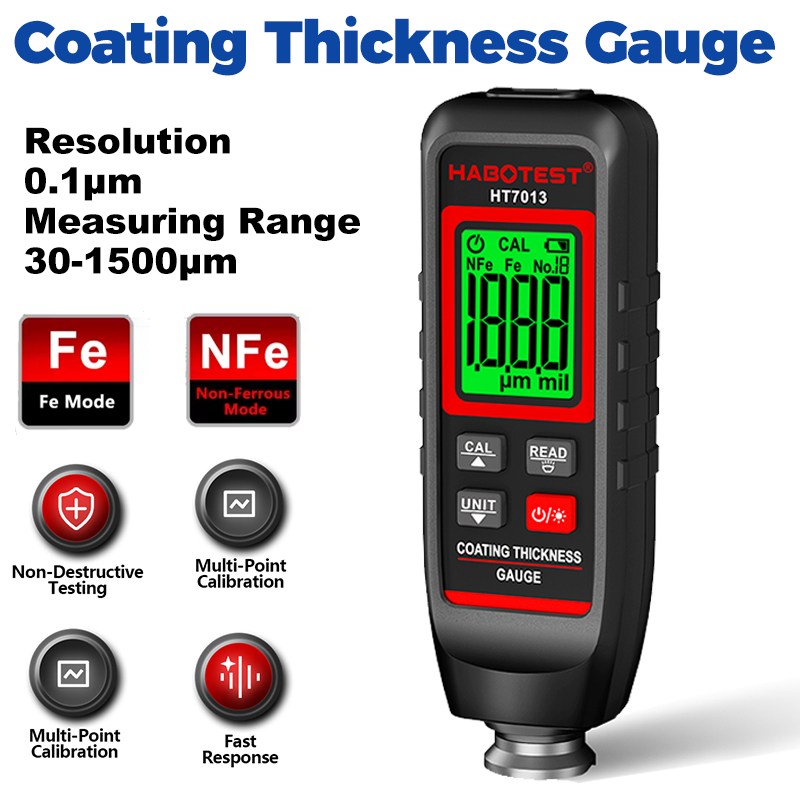 Paint Thickness Gauge - HT7013 Auto Coating Thickness Gauge 0.1μm/0-1500