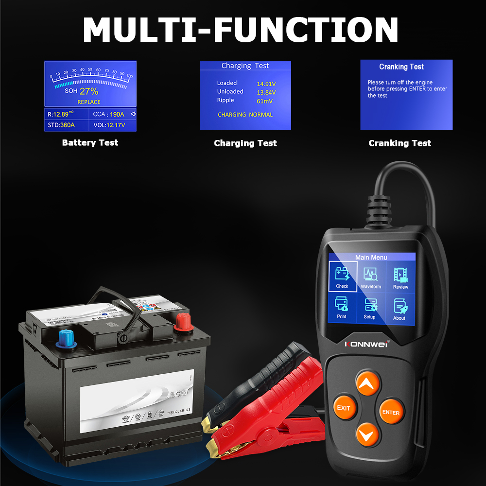 KONNWEI KW600 Professional Car - Battery Load Tester ulasan dan harga