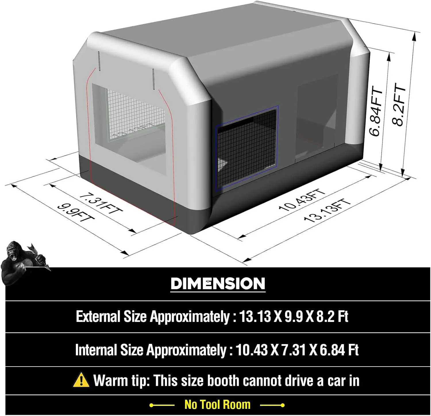 13x10x8Ft Inflatable Paint Boo - Inflatable Paint Booth ulasan dan harga