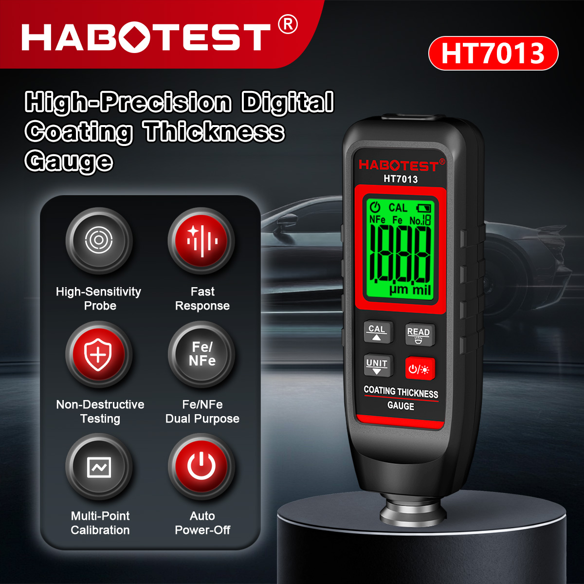 HABOTEST HT7013 Coating Thickn - Paint Thickness Gauge ulasan dan harga
