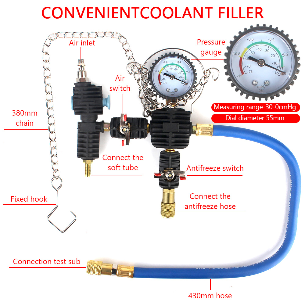 Vacuum Type Cooling System Tes - Radiator Pressure Tester ulasan dan harga